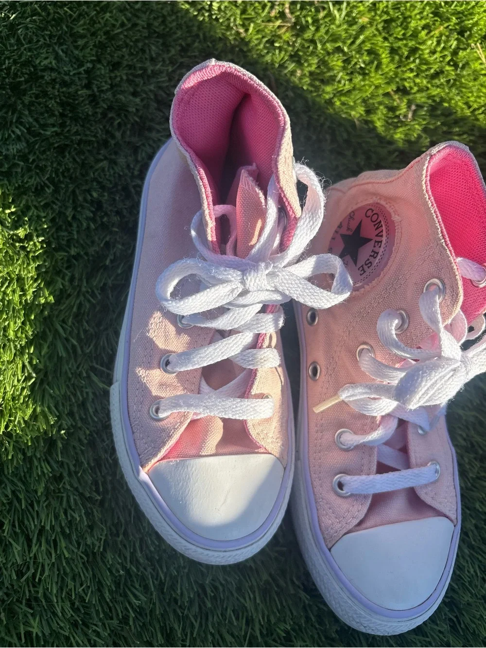 Converse Kids Pink High-Top Canvas Sneakers size 12 kids